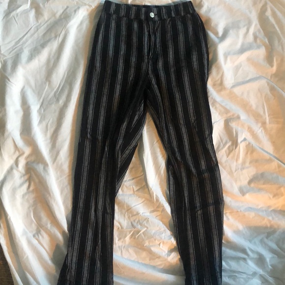 Brandy Melville Pants - Brandy Melville Striped Black Tilden Pants